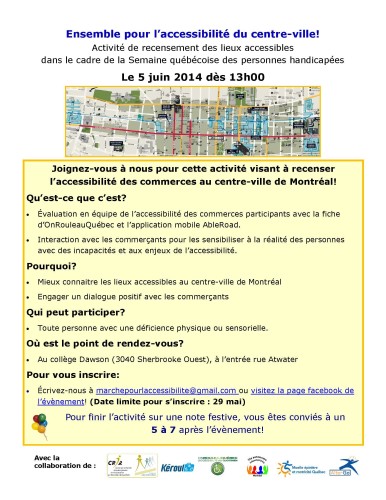 Marche pour l'accessibilité le 5 juin à 13h00